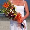 Tropical bouquet including a variety of Orchids as well as Birds of Paradise
