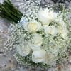 White Roses with Baby Breath