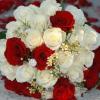 White Roses, Red Roses, Wax Flower and Jewels