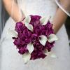 Purple Roses and White Mini Calla Lily